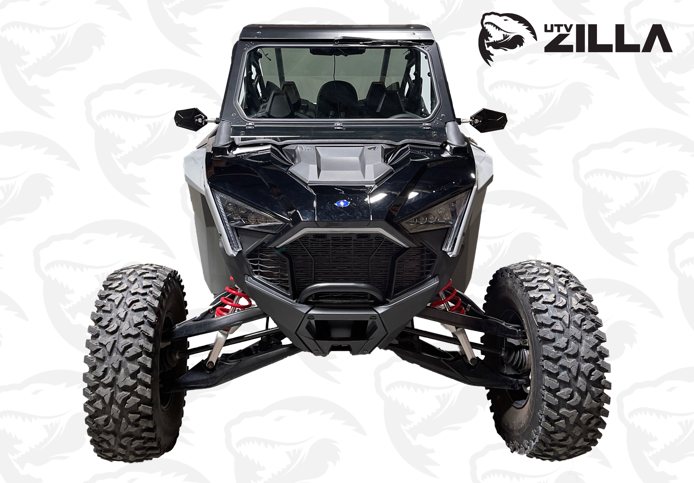 Black Vented Glass Windshield for RZR PRO/TURBO R with Wiper 2020-2024