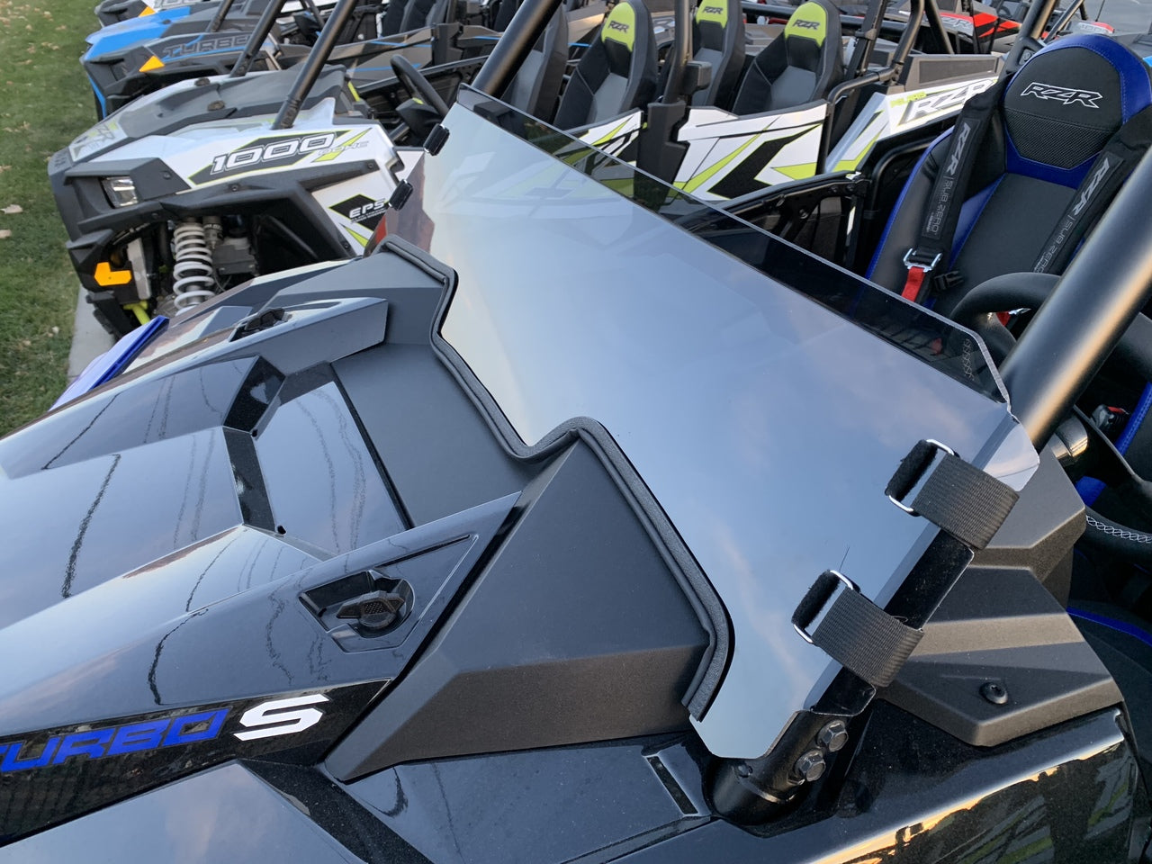 Polycarbonate Half Windshield with Quick Straps for RZR Turbo S and 2019+ RZR 1000, Turbo