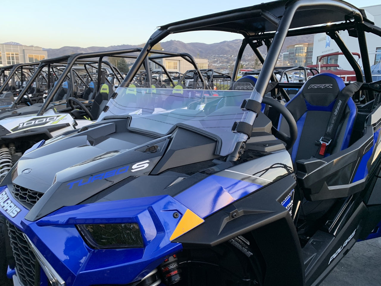 Polycarbonate Half Windshield with Quick Straps for RZR Turbo S and 2019+ RZR 1000, Turbo