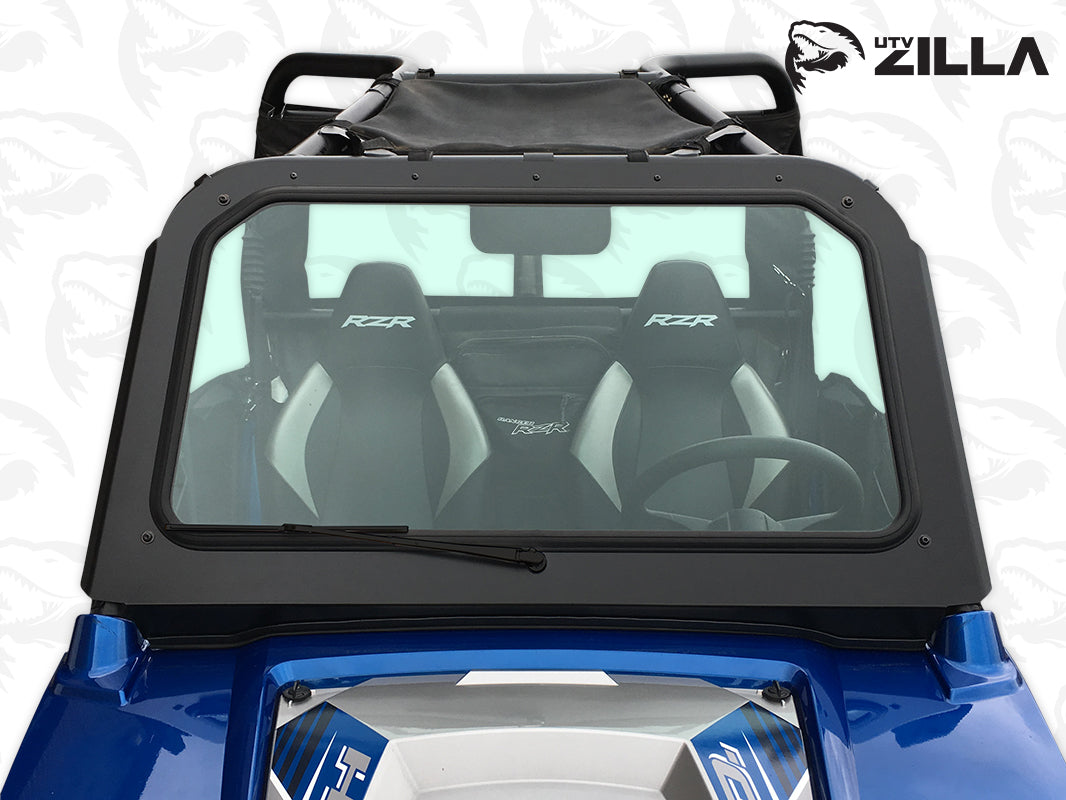 Black RZR 570, 800, XP900 Full Glass Windshield with Wiper