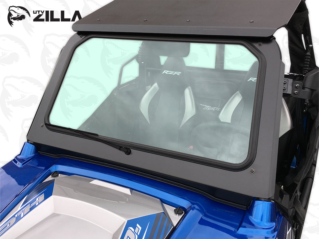 Black RZR 570, 800, XP900 Full Glass Windshield with Wiper