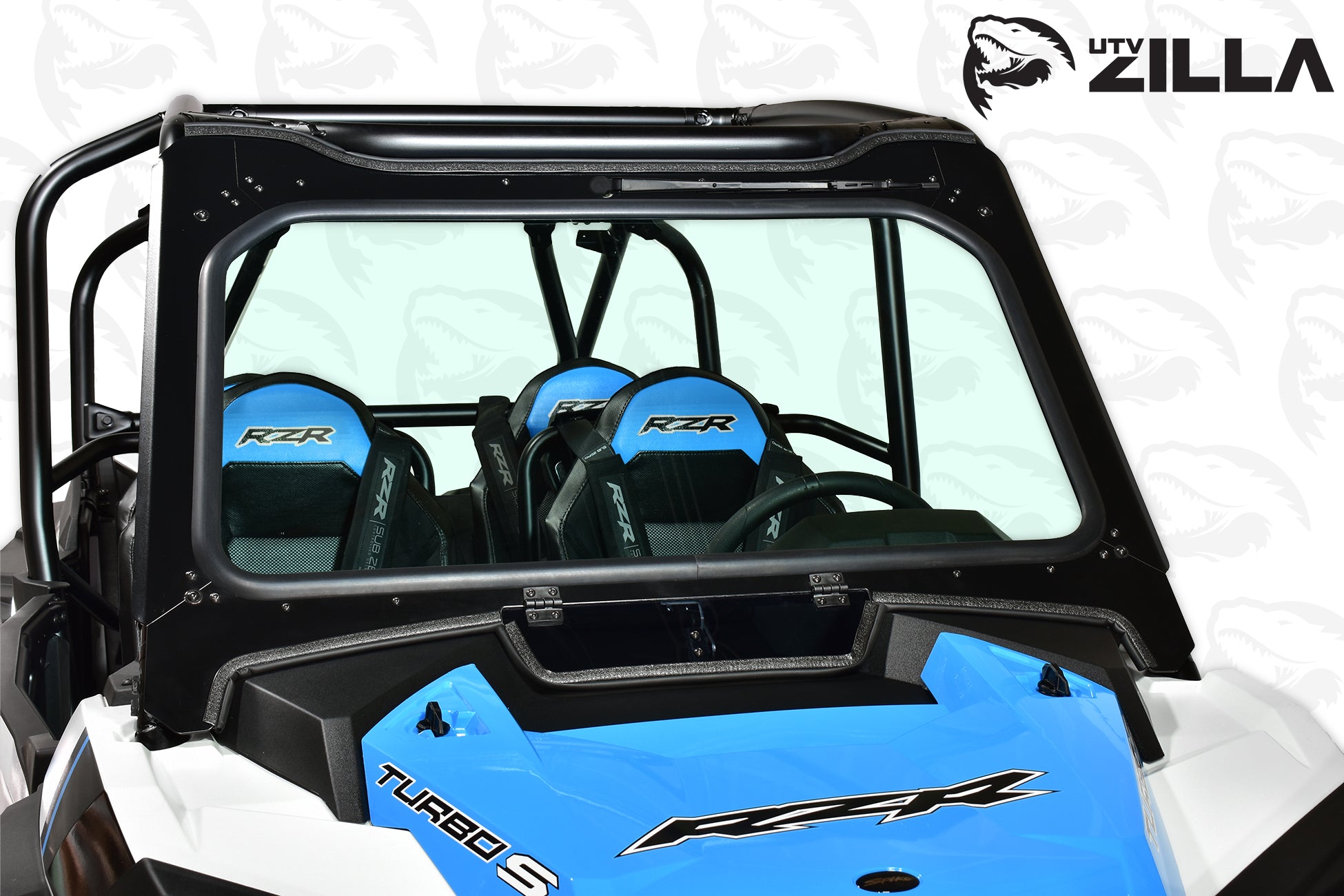 Black Vented Glass Windshield for Polaris RZR Turbo "S" Model with Wiper