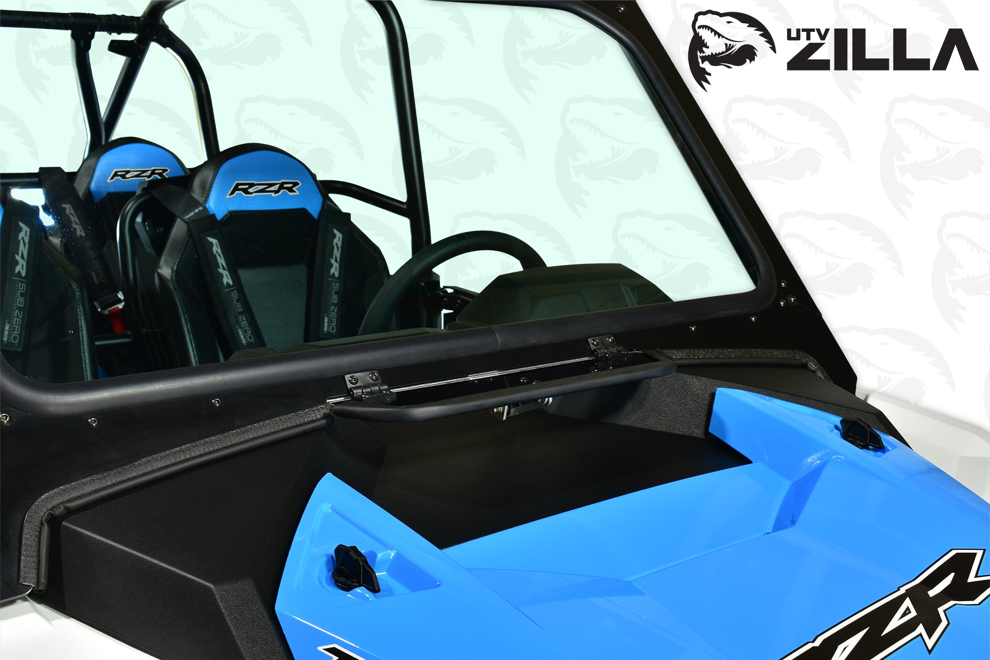 Black Vented Glass Windshield for Polaris RZR Turbo "S" Model with Wiper