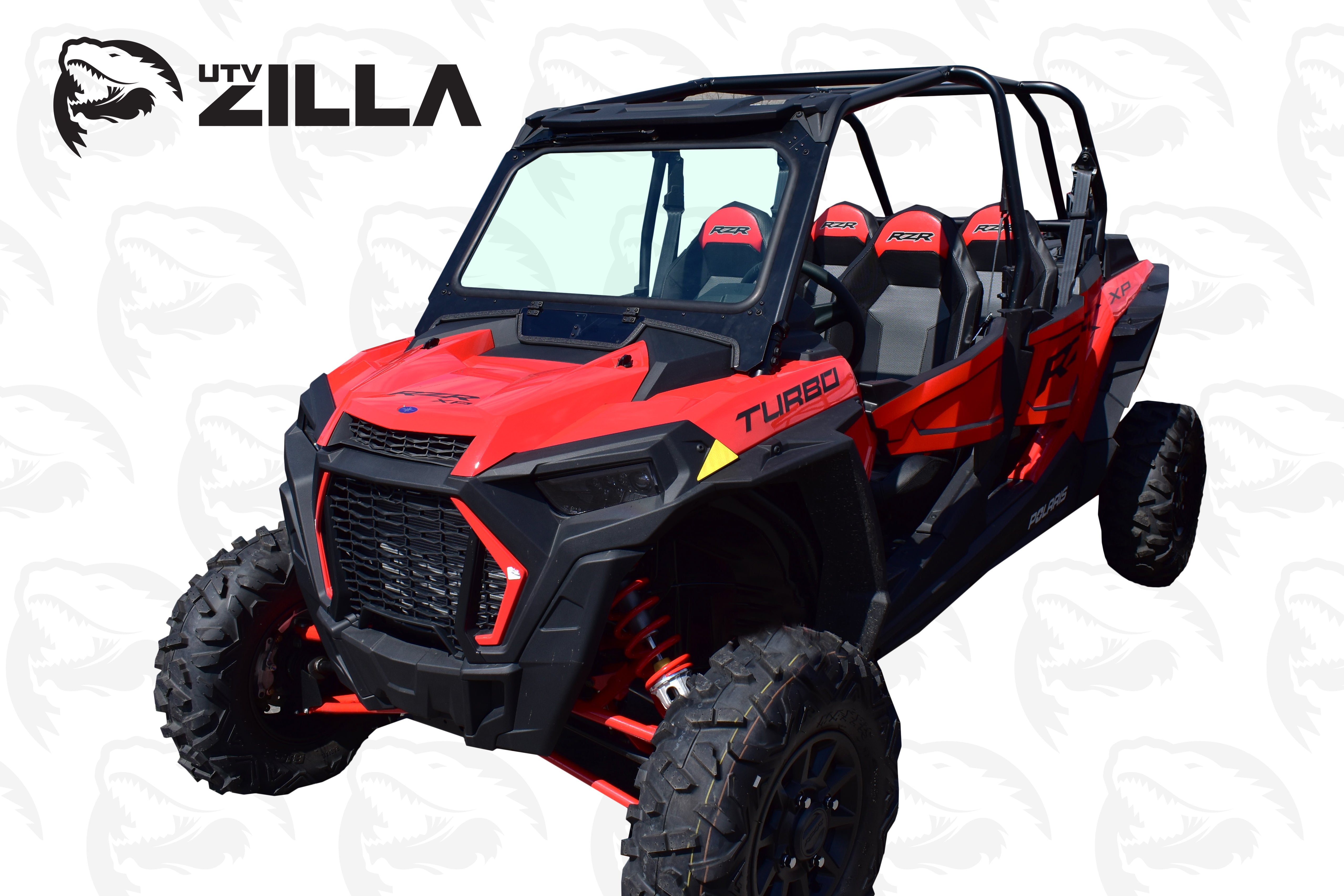 Black Vented Glass Windshield for 2019 RZR with Wiper