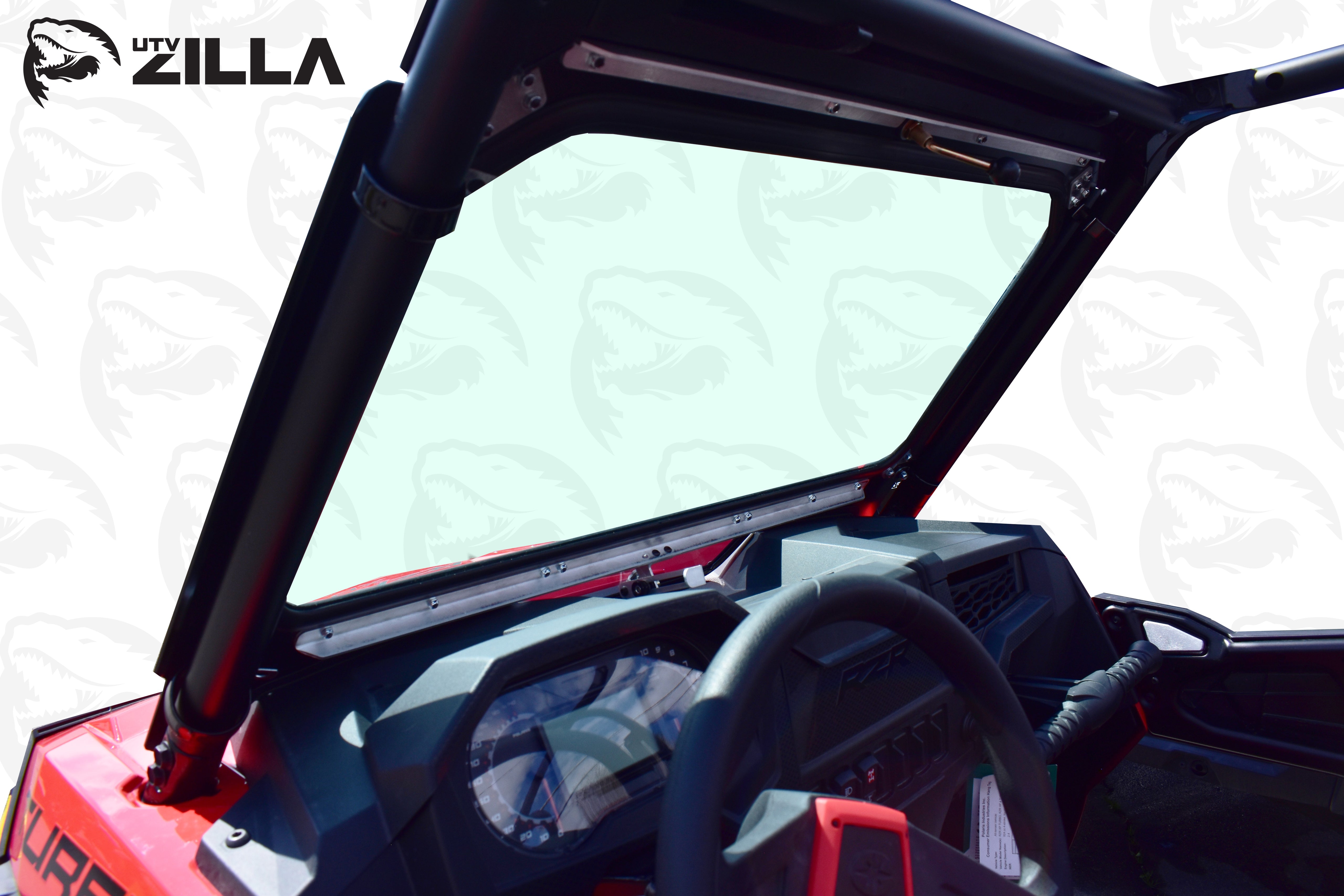 Black Vented Glass Windshield for 2019 RZR with Wiper