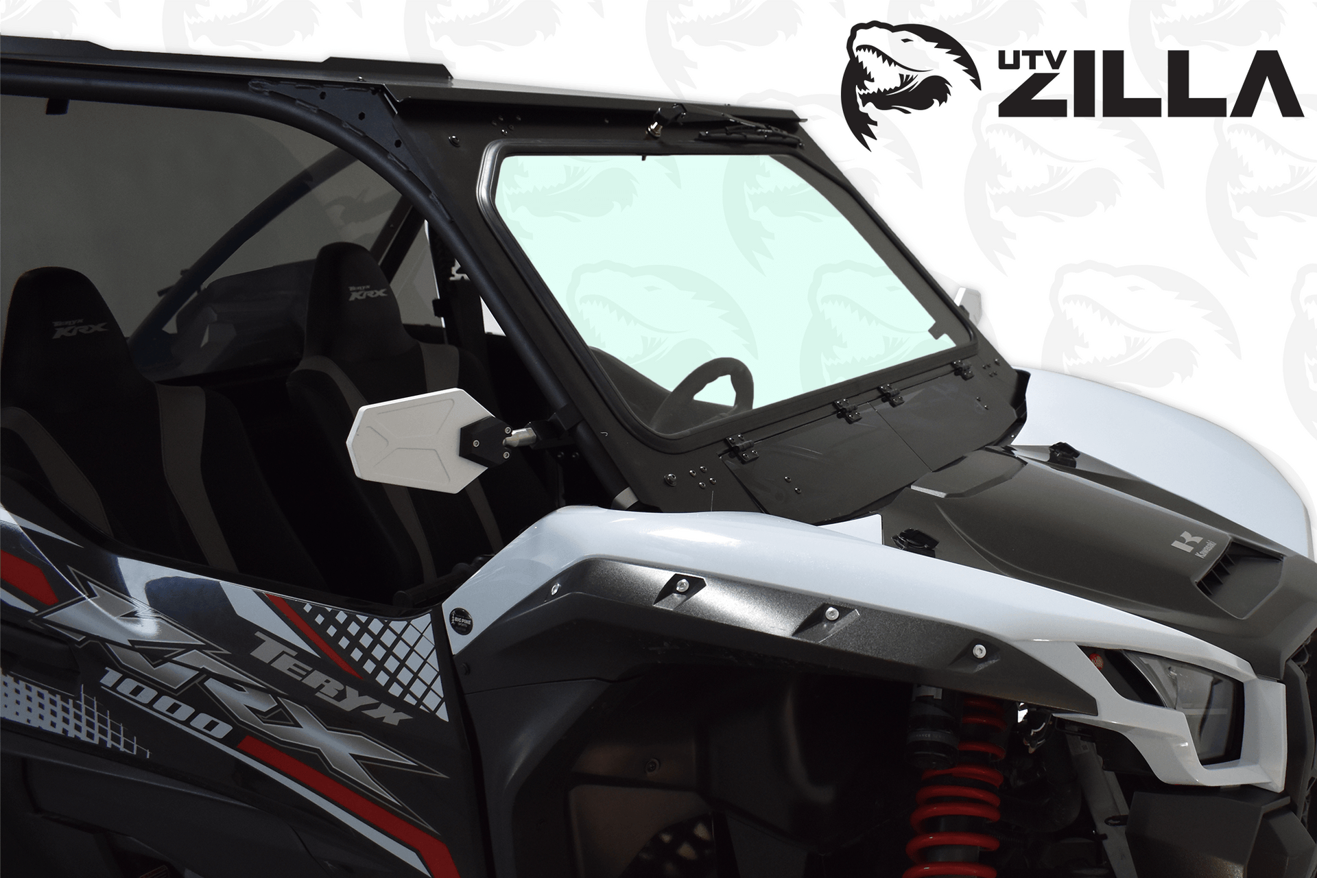 Black Vented KRX Full Glass Windshield with Wiper Black Vented KRX Full Glass Windshield with Wiper