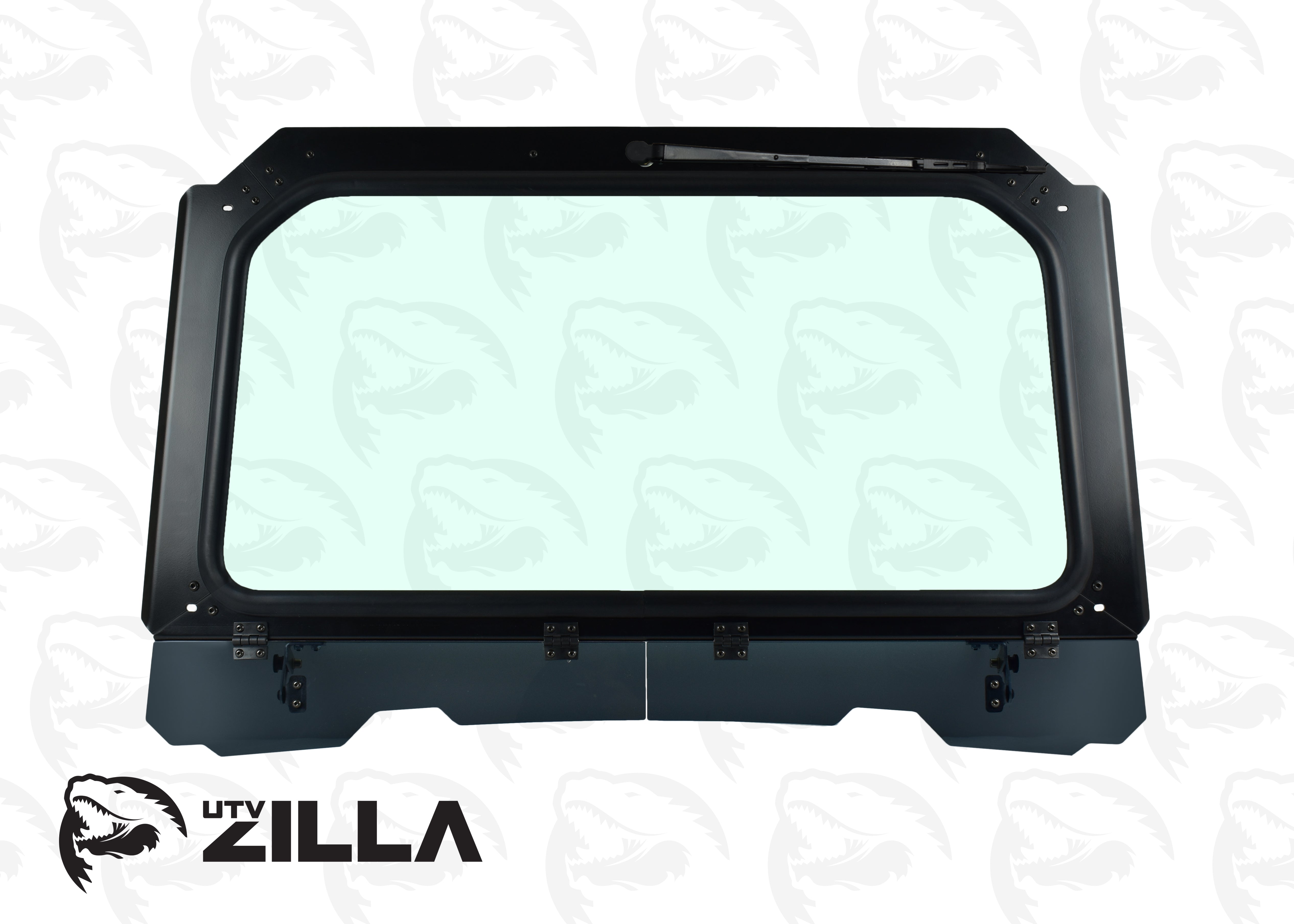 Black Vented Glass Windshield for RZR 900, 1000, Turbo with Wiper